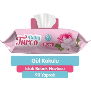 Baby Turco Gül Kokulu Islak Bebek Havlusu 12X90 Adet