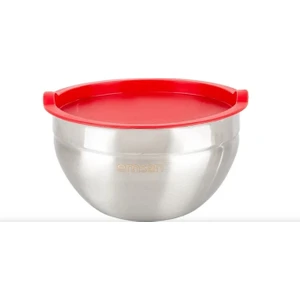 Paslanmaz Çelik Saklama Kabı Kırmızı 24 cm
