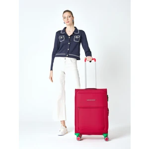 Benetton 2800 Orta Boy Ultra Light Hafif Lüx Kumaş Tekerlekli Valiz
