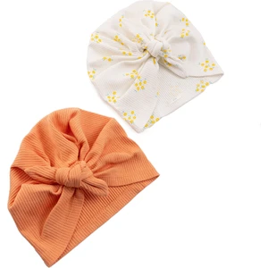 Little Plane 2li Çıtır Çiçek Desenli Kız Bone Kız Bebek