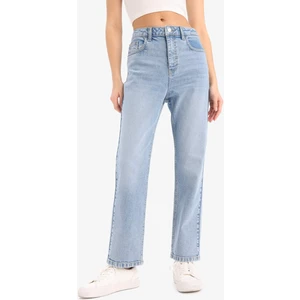Mary Vintage Straight Fit Yüksek Bel Düz Paça Jean Kar Yıkamalı Pantolon D7977AX25SP