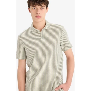 Regular Fit Polo Yaka Çizgili Kısa Kollu Tişört D7248AX25SP