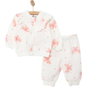 Basic Kız Fermuarlı Kelebek Desenli Eşofman Takımı Kız Bebek