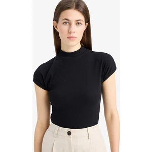 Slim Fit Dar Kesim Yarım Balıkçı Yaka Basic Düz Fitilli Kaşkorse Kısa Kollu Tişört F0365AX25SP