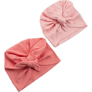 Little Plane 2li Yaprak Desenli Kız Bone Kız Bebek