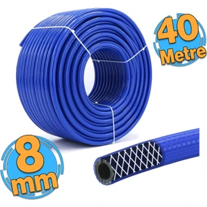 Çelik Thermo Kompresör Hava Hortumu 8 mm Metre Seçenekli Mavi-40 Metre