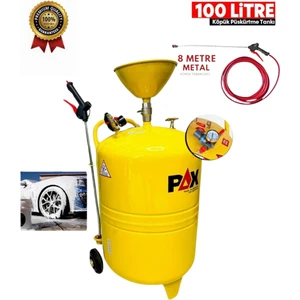 100 Litre Köpük Tankı + 8 Metre Metal Hortumlu Profesyonel Oto Yıkama ve Köpük Püskürtme Tankı