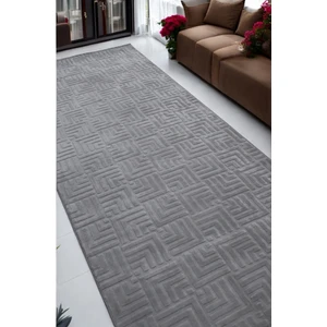 Soft Nest Merinos Frigya Gri Kaymaz Tabanlı Kesme Kabartmalı Salon Koridor Mutfak Halı