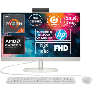Hp Proone 245 G10 Ryzen 5 7520U 16GB 512GB SSD 23.8" Fhd Freedos All In One Pc A1JY9ES