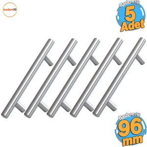 5 Adet Rosemary Inox Metal Kulp 96 mm ( 9.6 cm ) Mobilya Mutfak Çekmece Dolap Kapak Kulbu