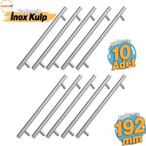 10 Adet Rosemary Inox Metal Kulp 192 mm ( 19.2 cm ) Mobilya Mutfak Çekmece Dolap Kapak Kulbu