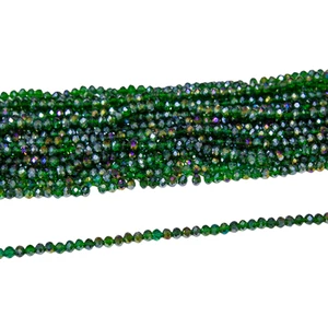 Serhat Aksesuar ve El İşçiliği 6 mm Haki Yeşil Kristal Cam Boncuk 1 Dizi - (80-85 Adet)
