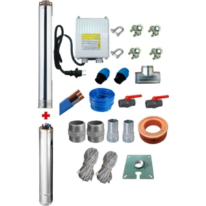 4sdm6/11 1,5hp Alarko 40 mt Yassı Kablolu ve Panolu 80 mt Halatlı Çift Vanalı Akıtma Başlıklı Monofaze Takım Dalgıç Pompa