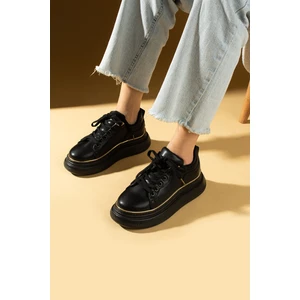 Pembe Potin Yüksek Taban Bağcıklı Comfort Kadın Sneakers 36-1050-25