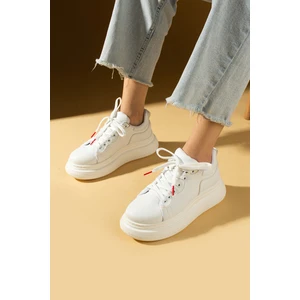 Pembe Potin Yüksek Taban Bağcıklı Comfort Kadın Sneakers 36-1050-25