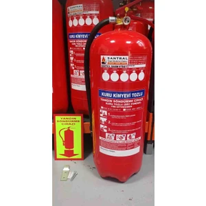 12 kg Abc Kkt Yangın Söndürme Tüpü Fosforlu Levhası Kullanma Talimatı 3M N95 Maske ve Askı Aparatı Dahil 4 Yıl Garantilidir Ruhsat Alımına Uygun