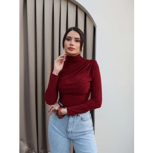 Omuz ve Bel Pile Detaylı Bluz