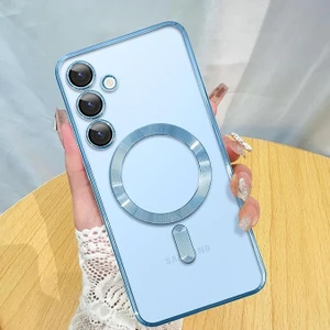 Galaxy S25 Kılıf Kamera Lens ve Hoparlör Toz Korumalı Magsafe Şarj Özellikli Esnek Silikon