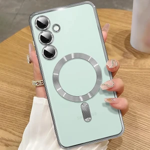 Galaxy S25 Kılıf Kamera Lens ve Hoparlör Toz Korumalı Magsafe Şarj Özellikli Esnek Silikon