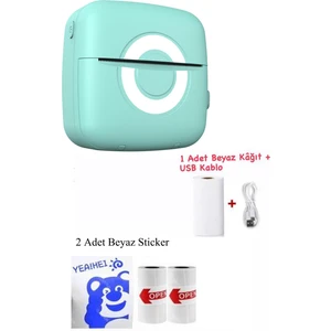 Mini Akıllı Mavi Yazıcı Cep Telefonu Bluetooth Taşınabilir Termal Fotoğraf Etiket
