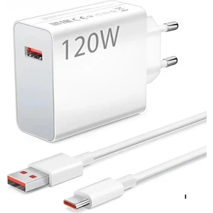 120W Turbo Ultra Hızlı Akım Korumalı Şarj Aleti Usb- Type-C Kablo ve Adaptör Şarj Seti