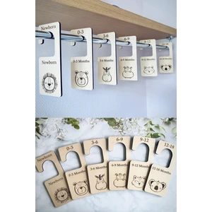 Marwin Craft Safari Bebek Elbise Askısı | Yenidoğan Kıyafet Ayırıcı| Bebek Odası Dolap- Gardrop Düzenleyici