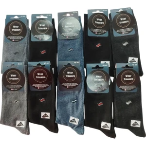 Wear Treasure Erkek 10'lu Karışık Renk ve Desen Soket Çorap
