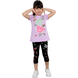 Öykü Kids Kapri Taytlı Kız Çocuk Sevimli Takımlar