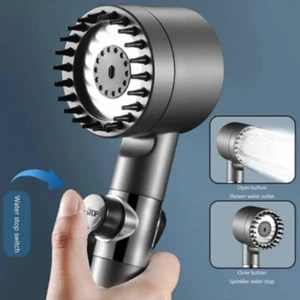 Mucit Home 3 Fonksiyonlu Start Stop Tuşlu Filtreli Basınçlı Masaj Etkili Duş Başlığı