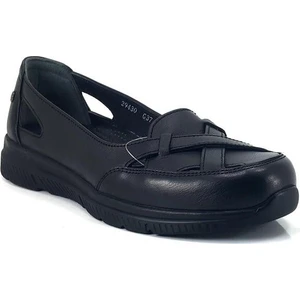 Anya Anatomik Deri Günlük Bayan Ayakkabı-Siyah