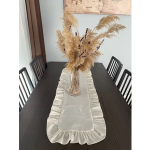 Fırfırlı Keten Runner 40 x 120 - Natural