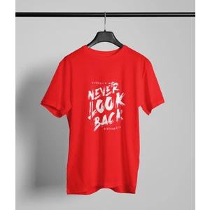 Never Look Back Baskılı-Oversıze-Bisiklet Yakalı Tişört