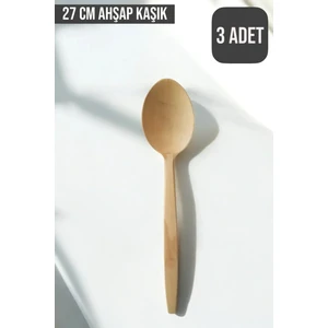 ( 3 Adet ) Ahşap Tahta Kaşık 27 cm | Servis ve Pişirme Kaşığı