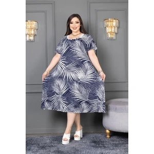 Bambu U Yaka Dantel Detaylı Etek Kol Suffle Overlok Kloş Battal Beden