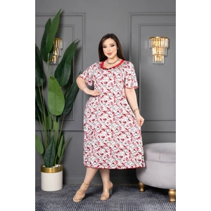 Bambu U Yaka Dantel Detaylı Etek Kol Suffle Overlok Kloş Battal Beden