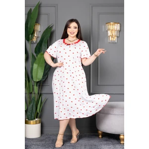 Bambu U Yaka Dantel Detaylı Etek Kol Suffle Overlok Kloş Battal Beden