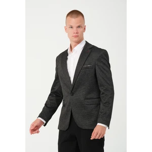 Erkek Slim Fit Blazer Ceket Koyu Gri