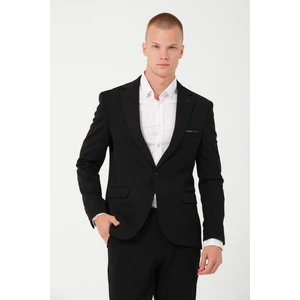 Erkek Slim Fit Blazer Ceket Siyah