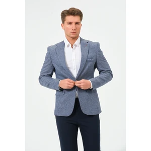 Erkek Slim Fit Blazer Ceket Mavi