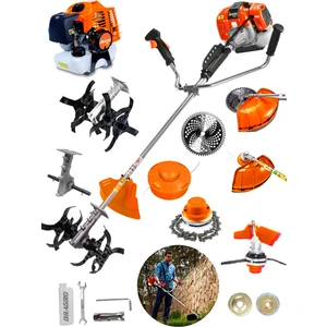 Alman 20 Hp Yan Tipi Benzinli Motorlu Ot Çalı Tırpanı Çim Biçme Makinesi Tirpan  Çapa Aparatli