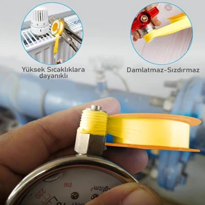 5 Adet  Kaliteli Doğalgaz Teflon Bant (8 Metre 12 mm)
