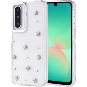Techno Guru Samsung Galaxy A26 Kılıf Simli Kamera Çerçveli ve Mini Figür Desenli Ultra Koruma Sağlayan Kutup Sert Silikon Kapak