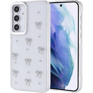 Samsung Galaxy A55 Kılıf Simli Kamera Çerçveli ve Mini Figür Desenli Ultra Koruma Sağlayan Kutup Sert Silikon Kapak