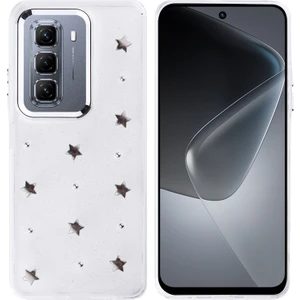 Techno Guru Infinix Hot 50 4g Kılıf Simli Kamera Çerçveli ve Mini Figür Desenli Ultra Koruma Sağlayan Kutup Sert Silikon Kapak