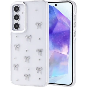 Samsung Galaxy A35 Kılıf Simli Kamera Çerçveli ve Mini Figür Desenli Ultra Koruma Sağlayan Kutup Sert Silikon Kapak