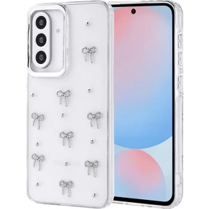 Samsung Galaxy A56 Kılıf Simli Kamera Çerçveli ve Mini Figür Desenli Ultra Koruma Sağlayan Kutup Sert Silikon Kapak