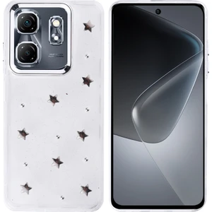 Techno Guru Infinix Smart 9 Kılıf Simli Kamera Çerçveli ve Mini Figür Desenli Ultra Koruma Sağlayan Kutup Sert Silikon Kapak