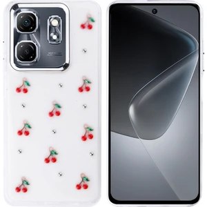 Techno Guru Infinix Hot 50I Kılıf Simli Kamera Çerçveli ve Mini Figür Desenli Ultra Koruma Sağlayan Kutup Sert Silikon Kapak