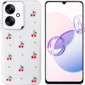 Techno Guru Poco C65 Kılıf Simli Kamera Çerçveli ve Mini Figür Desenli Ultra Koruma Sağlayan Kutup Sert Silikon Kapak