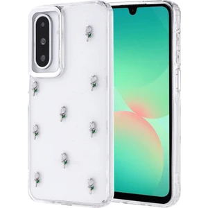 Samsung Galaxy A26 Kılıf Simli Kamera Çerçveli ve Mini Figür Desenli Ultra Koruma Sağlayan Kutup Sert Silikon Kapak